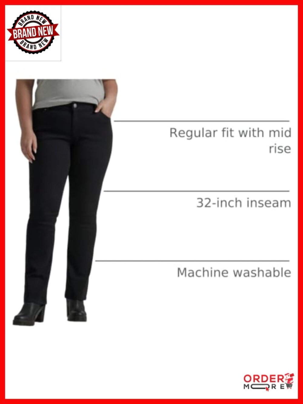 Plus Size Legendary Mid Rise Bootcut Jeans Regular Fit 32" Inseam - Picture 5 of 5